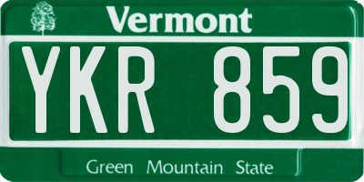 VT license plate YKR859