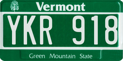 VT license plate YKR918