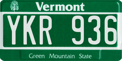VT license plate YKR936
