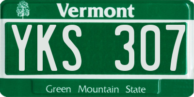 VT license plate YKS307