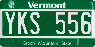 VT license plate YKS556