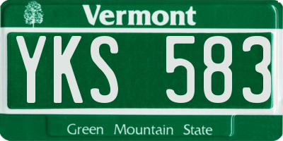 VT license plate YKS583