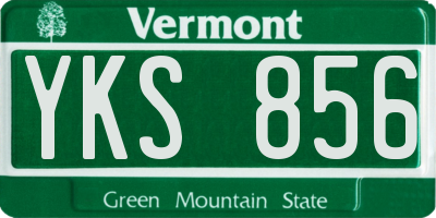 VT license plate YKS856