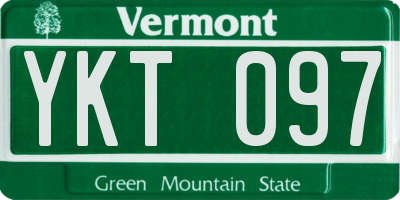 VT license plate YKT097