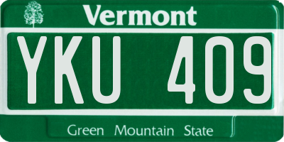 VT license plate YKU409