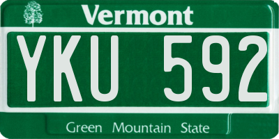 VT license plate YKU592