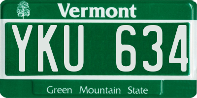 VT license plate YKU634