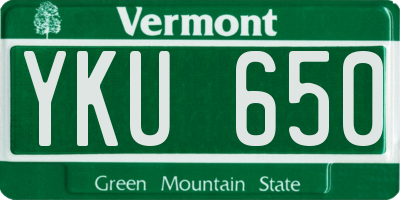 VT license plate YKU650