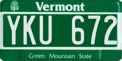 VT license plate YKU672