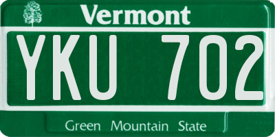 VT license plate YKU702