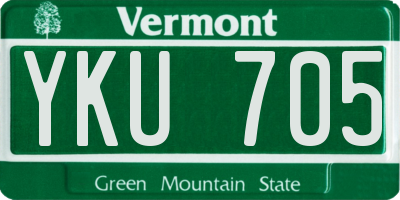 VT license plate YKU705