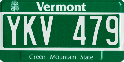 VT license plate YKV479