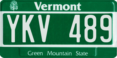 VT license plate YKV489