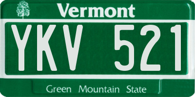 VT license plate YKV521