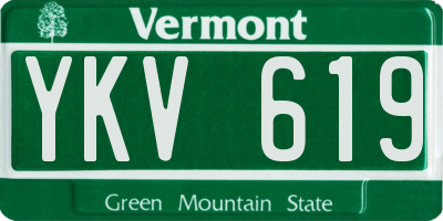 VT license plate YKV619