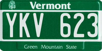 VT license plate YKV623