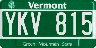 VT license plate YKV815