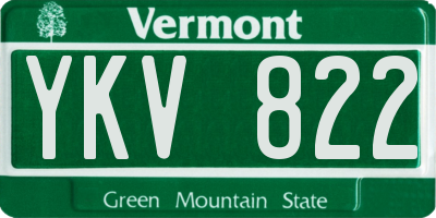 VT license plate YKV822