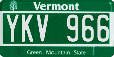 VT license plate YKV966