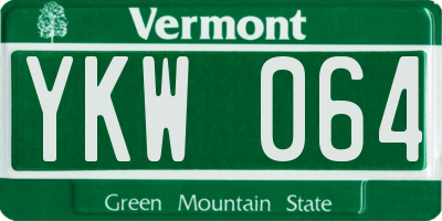 VT license plate YKW064