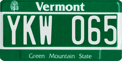 VT license plate YKW065