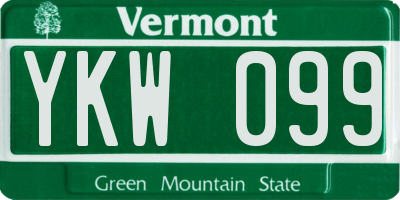 VT license plate YKW099