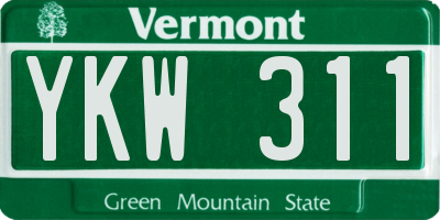 VT license plate YKW311