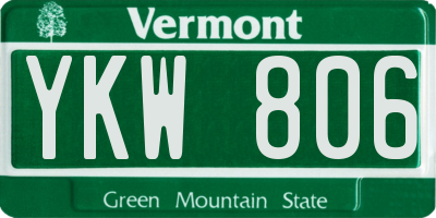 VT license plate YKW806