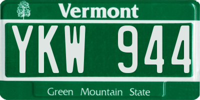 VT license plate YKW944