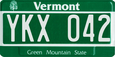 VT license plate YKX042