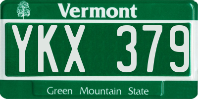 VT license plate YKX379