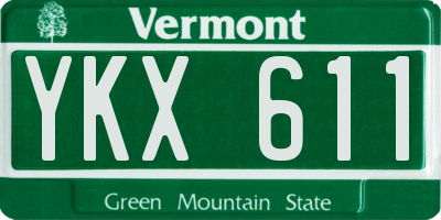 VT license plate YKX611
