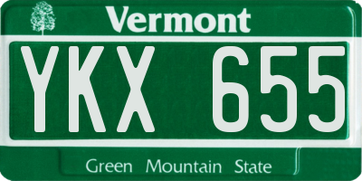 VT license plate YKX655