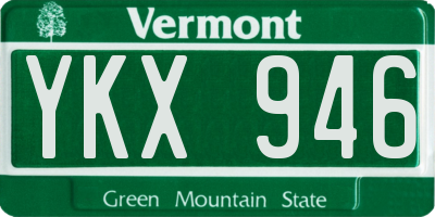 VT license plate YKX946
