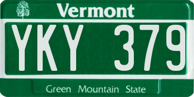 VT license plate YKY379