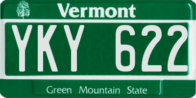 VT license plate YKY622