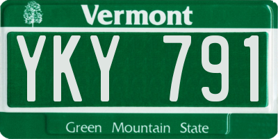 VT license plate YKY791