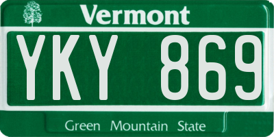 VT license plate YKY869
