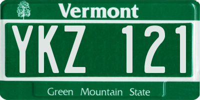 VT license plate YKZ121