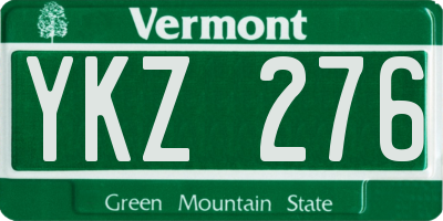 VT license plate YKZ276