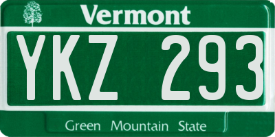 VT license plate YKZ293