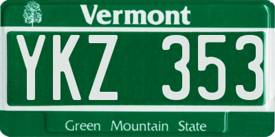VT license plate YKZ353