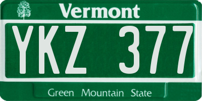 VT license plate YKZ377