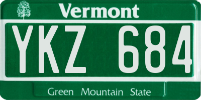 VT license plate YKZ684