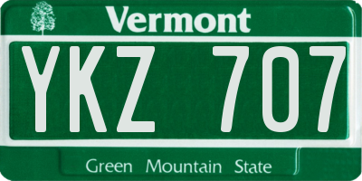 VT license plate YKZ707