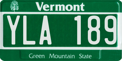 VT license plate YLA189