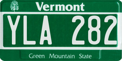 VT license plate YLA282