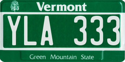 VT license plate YLA333