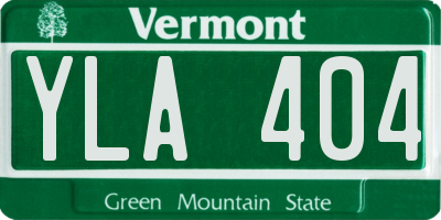 VT license plate YLA404