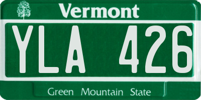 VT license plate YLA426